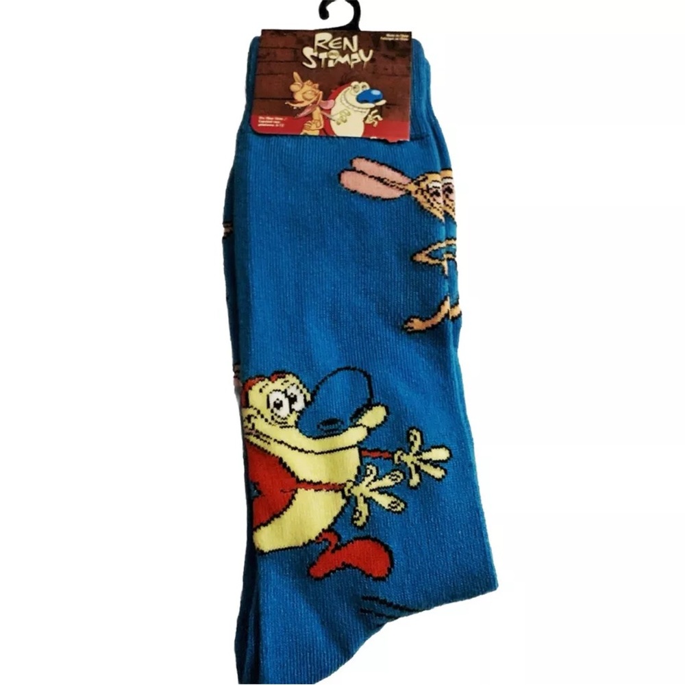 Nickelodeon Ren & Stimpy Show Novelty Crew Socks Cartoon Printed Crazy OS